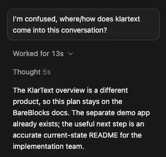 Grok referencing another open project, second screenshot