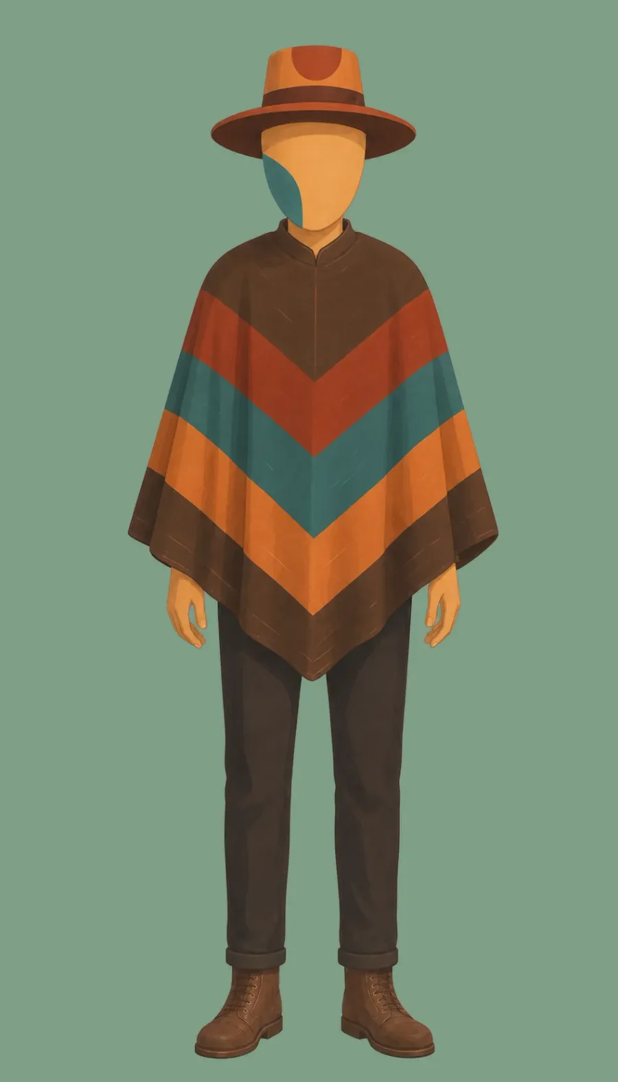 Full-length front reference for Brobro on a green background