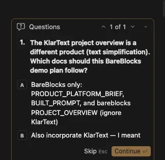 Grok referencing another open project, first screenshot